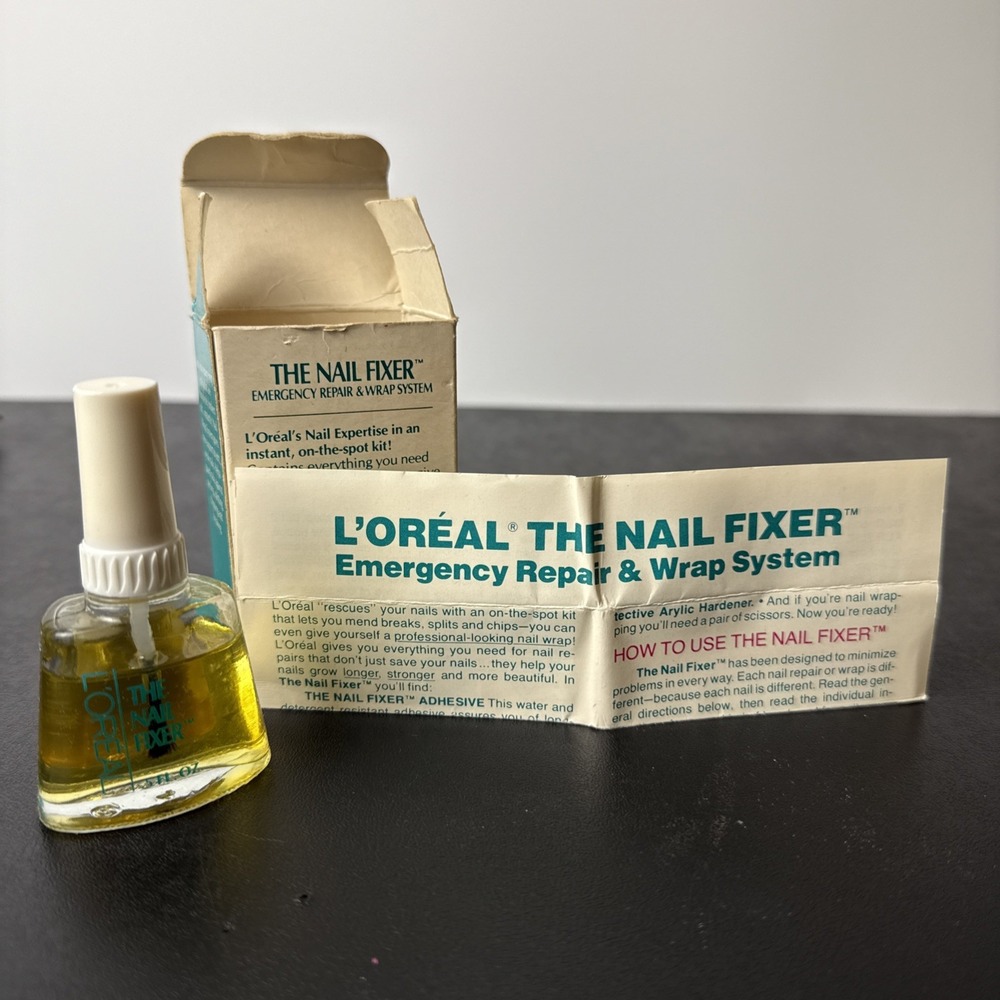 VTG L'Oréal The‎ Nail Fixer Emergency Repair & Wrap System NEW OLDSTOCK RARE - Picture 5 of 7